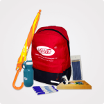 Bobo School Set - 1 Big Bag, 1 pencil Pack, 5 pens, 5 notebooks, 1 Water bottle, 1 Kids Umbrella, 1 Wristwatch